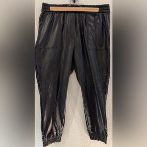Express Black Leather Jogger Pants